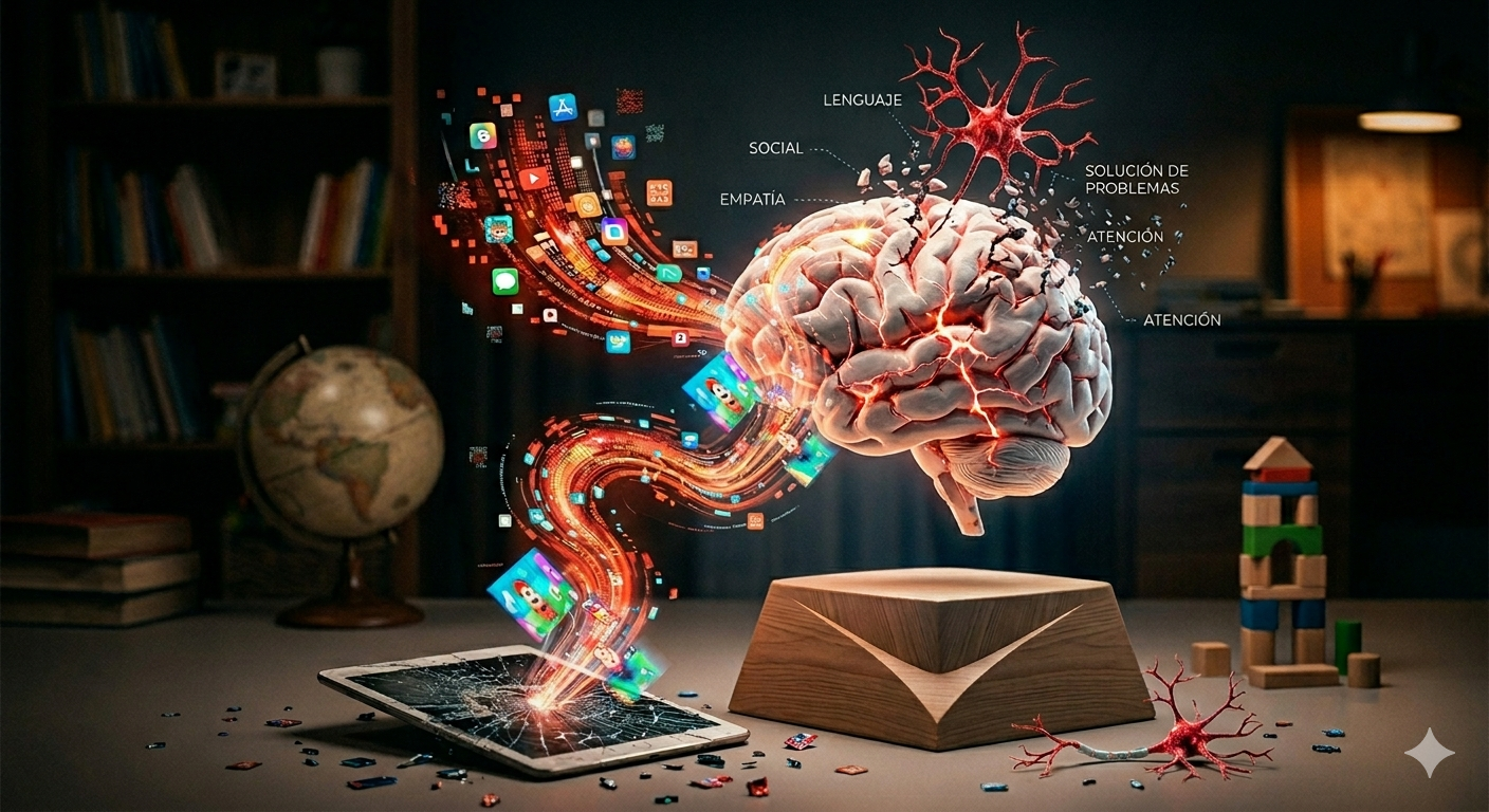 Atrapados en la Red: Cómo el abuso de pantallas está rediseñando el cerebro
infantil
